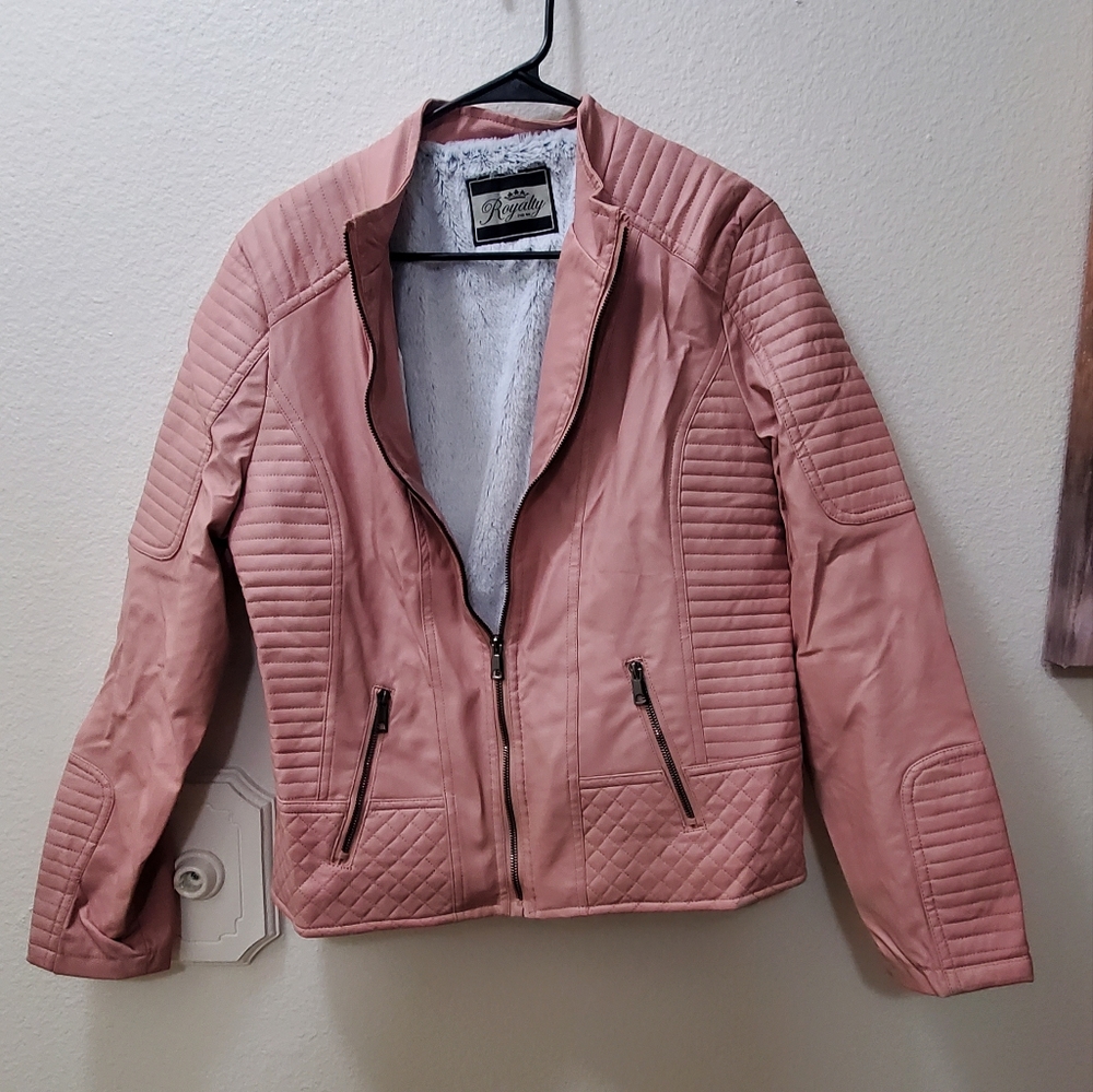 Royalty for Me Women's Leather Jacket Faux Fur Lining